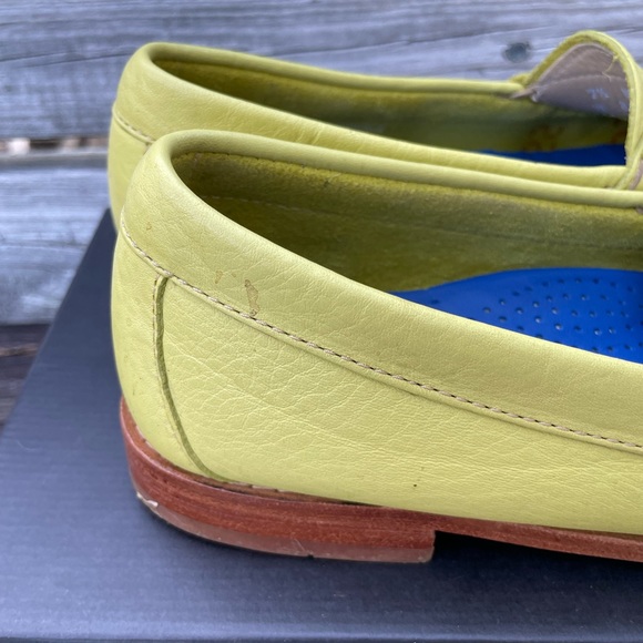 GH Bass Weejuns Lemon Yellow Leather Loafers - Picture 4 of 7